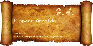 Huppert Arnolda névjegykártya